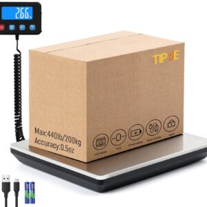 Digital Shipping Postal Scale 0.5 oz High Accuracy! 440lb Commercial Weight Scale for Package, Small Business, Mail, Warehouse, Home, Dual Powering Source & Cable Provided