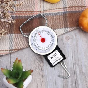Portable Manual Luggage Scale, Plastic Spring Balance Scale, Multi-Purpose Hand Held Dial Weight Scales, Digital Hanging Spring Household Portable Scales (50lbs/22KG)