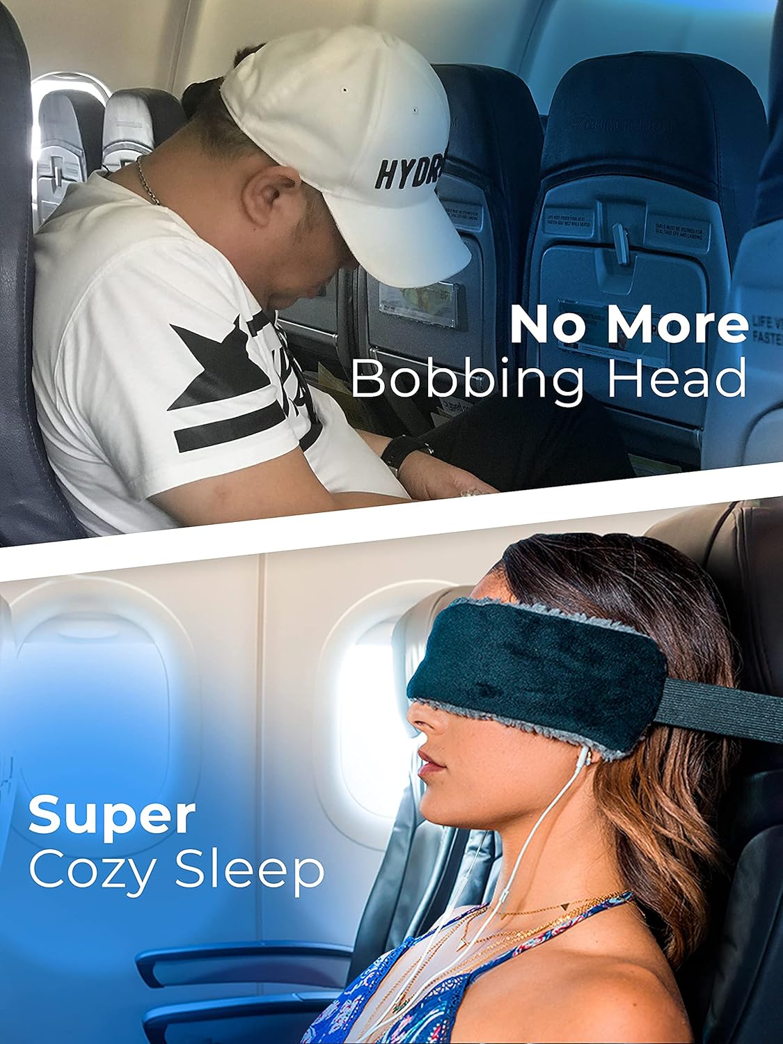 Travel Pillow Alternative Stops Bobbing | Airplane Head Straps and Car Support Band | Great on Travel Upright | Super Comfy Neck Support | Small & Compact - Image 2