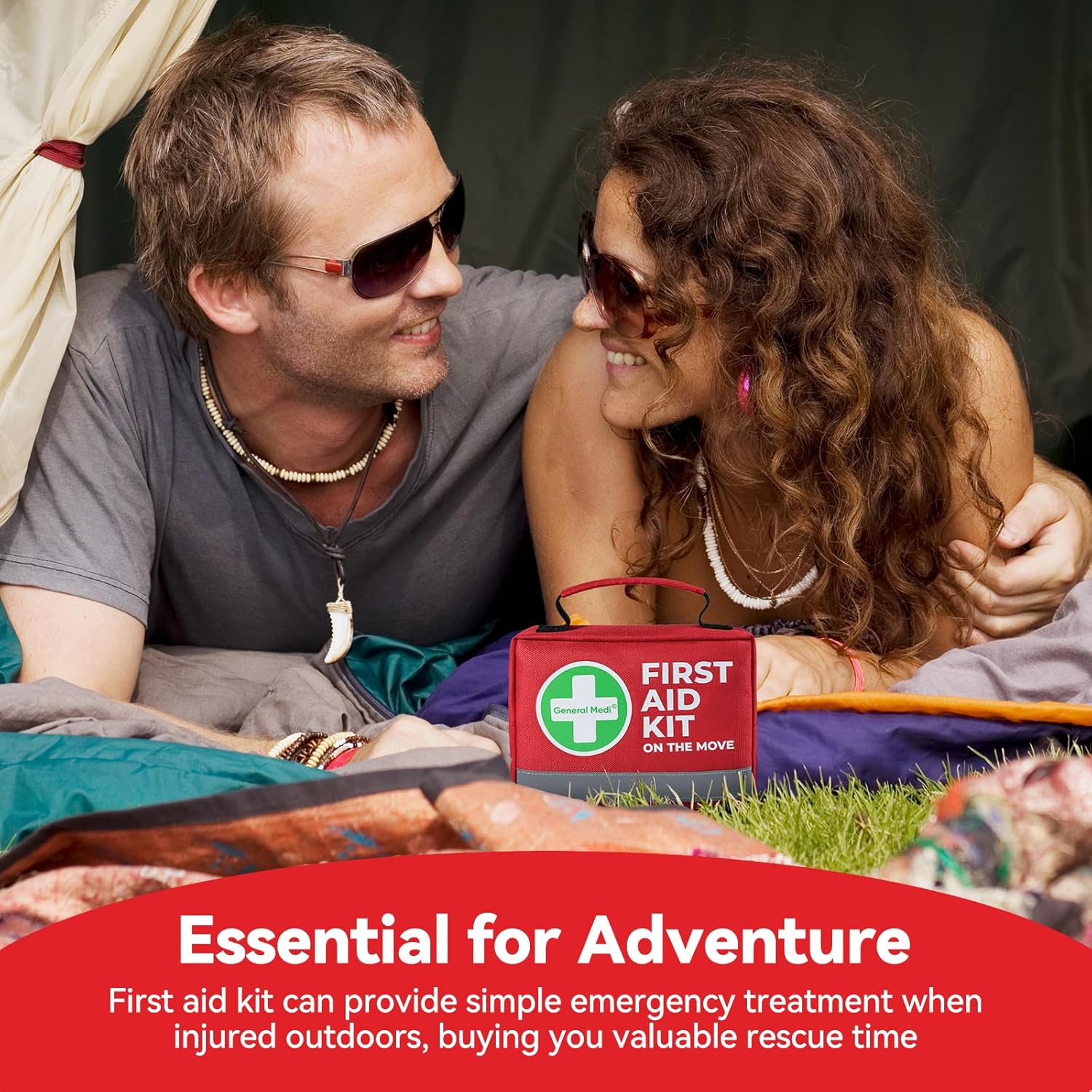 General Medi First Aid Kit - 150 Pieces Small Compact First Aid Kit Bag - Includes Instant Cold Pack, Emergency Blanket for Travel, Home, Office, Vehicle, Camping - Image 7