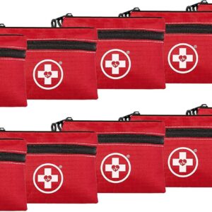 Swiss Safe 2-in-1 First Aid Kit for Car, Travel & Home, Businesses - Bonus Mini Kit for Medical Emergency Aid, Survival, Camping - 64 Piece, 10 Pack