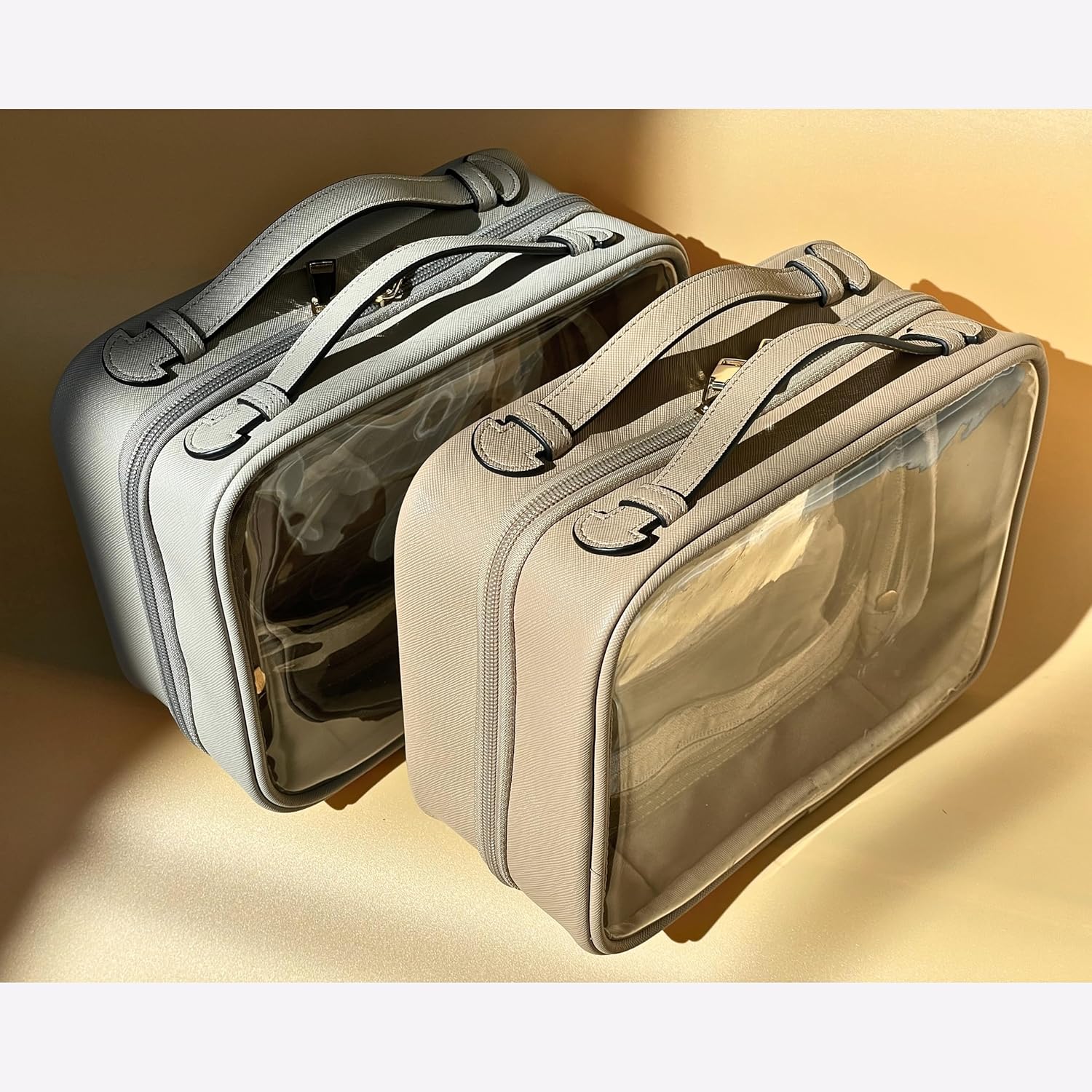 JAZD Clear Makeup Bag Toiletry Bag for Women Cosmetic Case Large Capacity Travel Make Up Bag Organizer Transparent Storage Compartment TSA Approved - Image 7