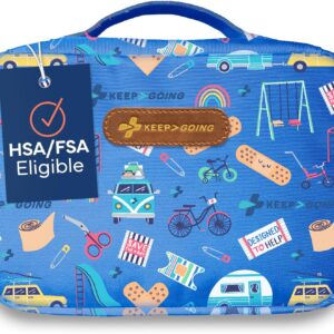 KeepGoing Large Home First Aid Kit for Kids – 270 Pc. for Car, Home, Dorm, & Boat with Latex-Free Bandages – 10 x 7 x 3.5 in. Travel First Aid Kit (Signature)