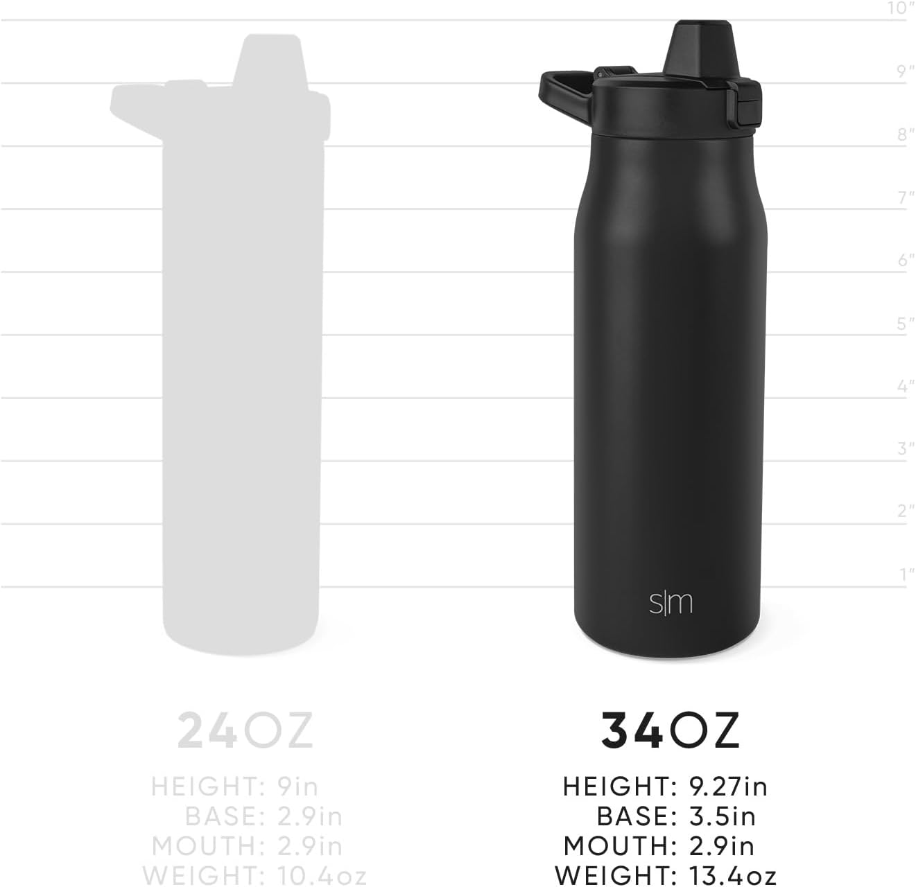 Simple Modern Filtered Water Bottle | Insulated Stainless-Steel Carbon Filter Travel Water Bottles | Reusable for Clean Drinking Water On The Go | 34oz, Midnight Black - Image 4
