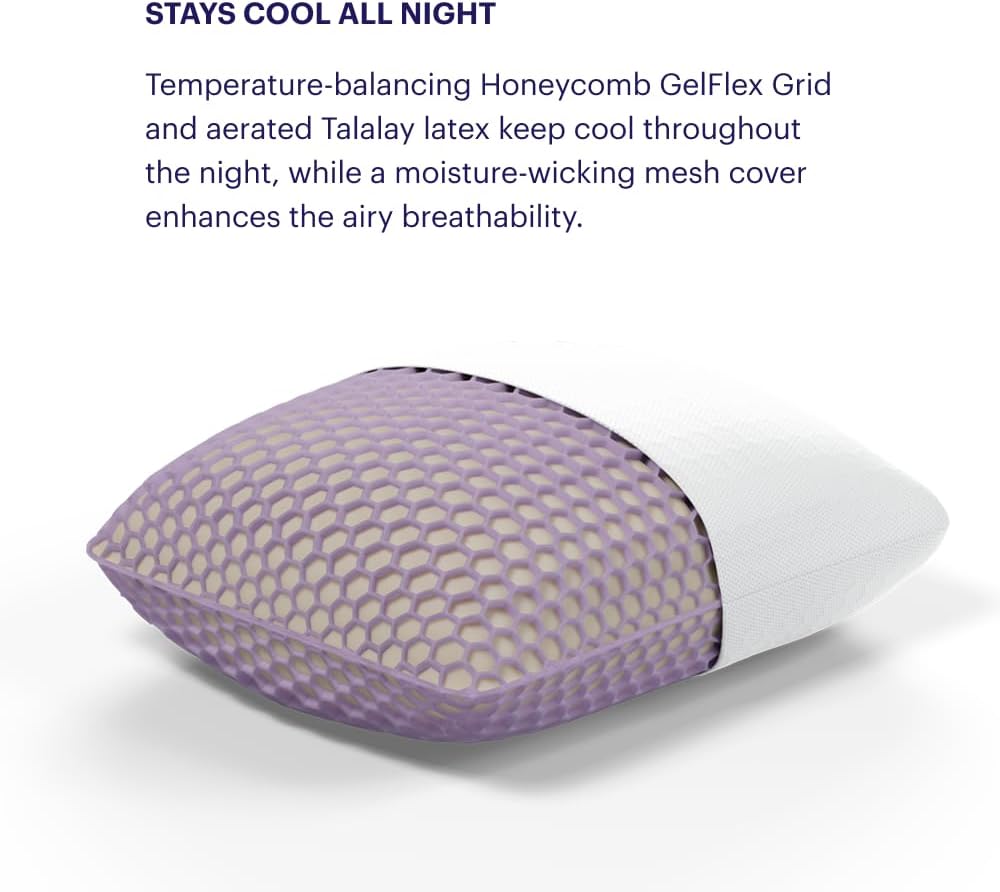 Purple Harmony Anywhere Pillow - Travel/On-The-Go, Hex Grid & Talalay Latex Core - No Pressure Support, Stays Cool, Compact & Lightweight for Easy Travel - Image 3