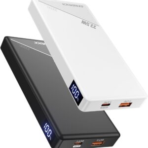 GENSROCK 2 Pack Portable Charger Power Bank 10000mAh, PD 22.5W Fast Charging Power Bank,LED Display Battery Pack for iPhone17/16/15/14/13 Series, Samsung, Google, Pixel, LG, iPad