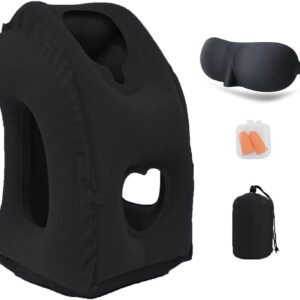 Inflatable Travel Pillows for Airplane, Blow Up Neck Pillow for Sleeping, Airplane Travel Essentials for Long Flight Support Head, Neck and Lumbar, Used for Car/Bus/Train/Office Rest, Adults Kids