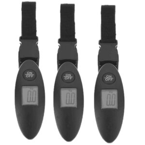 Beavorty 3Pcs Portable Electronic Luggage Scale Digital LCD Display Mini Handheld Travel Baggage Weight Scale for Airport Suitcase Weighing