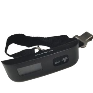 Digital Luggage Scale, Handheld Suitcase Scale with Backlit LCD Display, 110 lbs/50kg Portable Baggage Weighing Scale with Temperature Sensor for Travelers (Pewter)