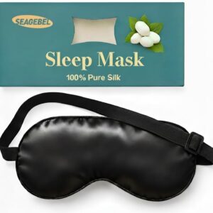 Sleep Mask 100% Pure Mulberry Silk Eye Masks with Adjustable Strap for Sleeping Mulberry Silk Eye Sleep Shade Cover Block Light Reduces Puffy Eyes Traveling Gifts