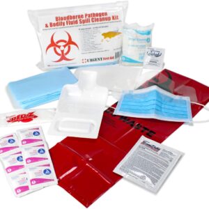 22 Piece Bodily Fluid Clean Up Pack/Bloodborne Pathogen Spill Kit - be OSHA Compliant and Protect from Dangerous Exposure to Blood and Other potentially infectious Materials