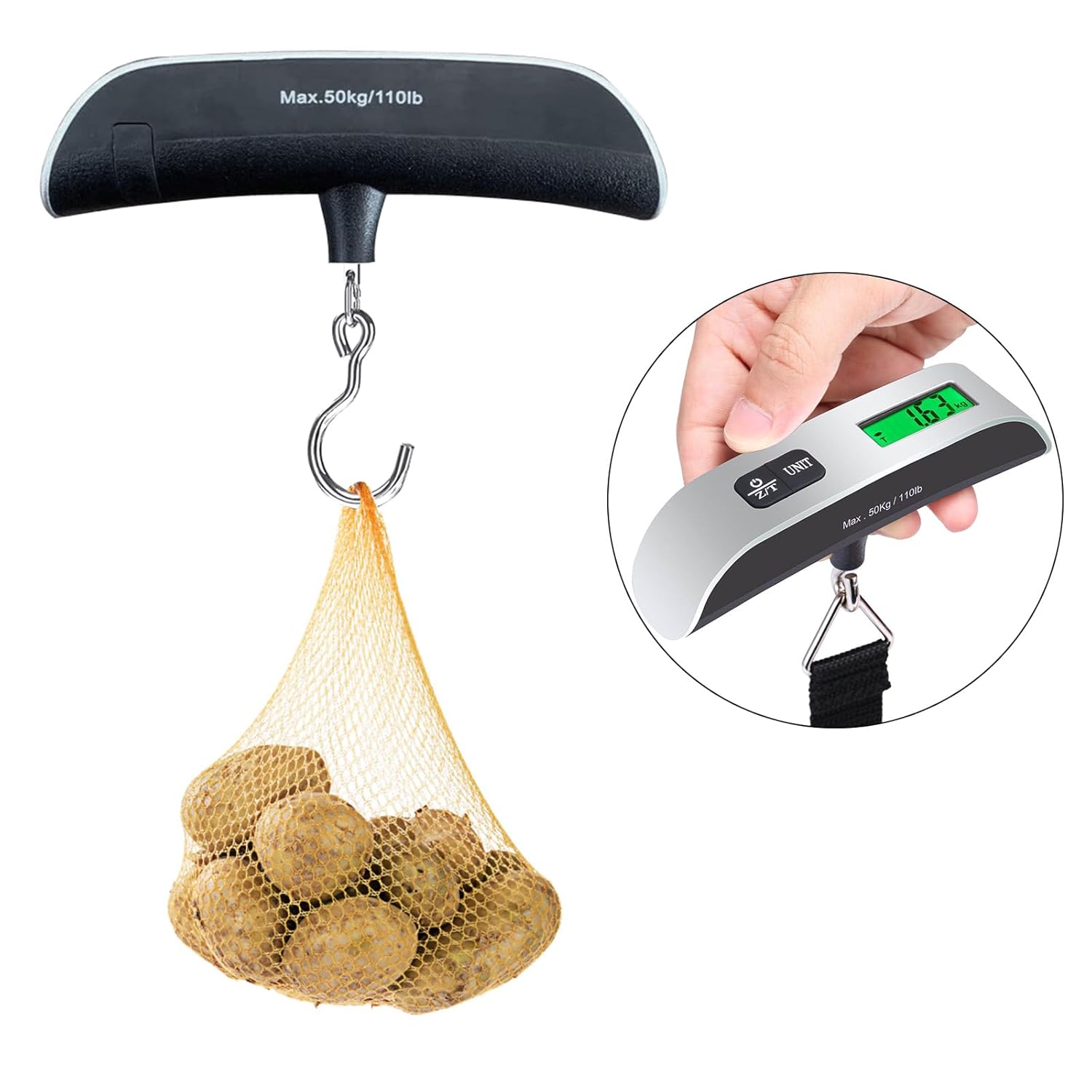 Electronic Digital Hanging Baggage Scale Luggage 50kg/110lb Suitcase Weight Travel Bag Battery Include Unit Conversion Scale - Image 5