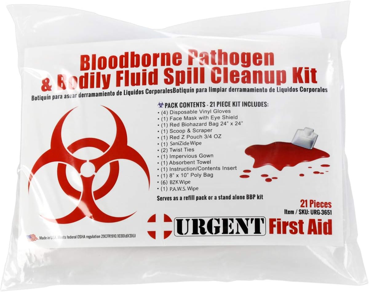 22 Piece Bodily Fluid Clean Up Pack/Bloodborne Pathogen Spill Kit - be OSHA Compliant and Protect from Dangerous Exposure to Blood and Other potentially infectious Materials - Image 2
