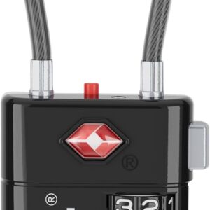 ANVIL TSA Approved Luggage Locks with Search Alert Indicator, 4-Digit Combination Suitcase Lock, Advanced TSA008 Core Heavy Duty Anti-Theft Travel Lock for Bags, Backpacks, Pelican Cases (1, Black)