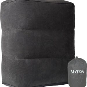 Inflatable Travel Foot Rest Pillow, Adjustable Height Leg Rest Pillow for Cars, Home, Office, Trains, Airplane, Make a Flat Bed for Baby, Kids, Toddlers, Grey, 1 Pack