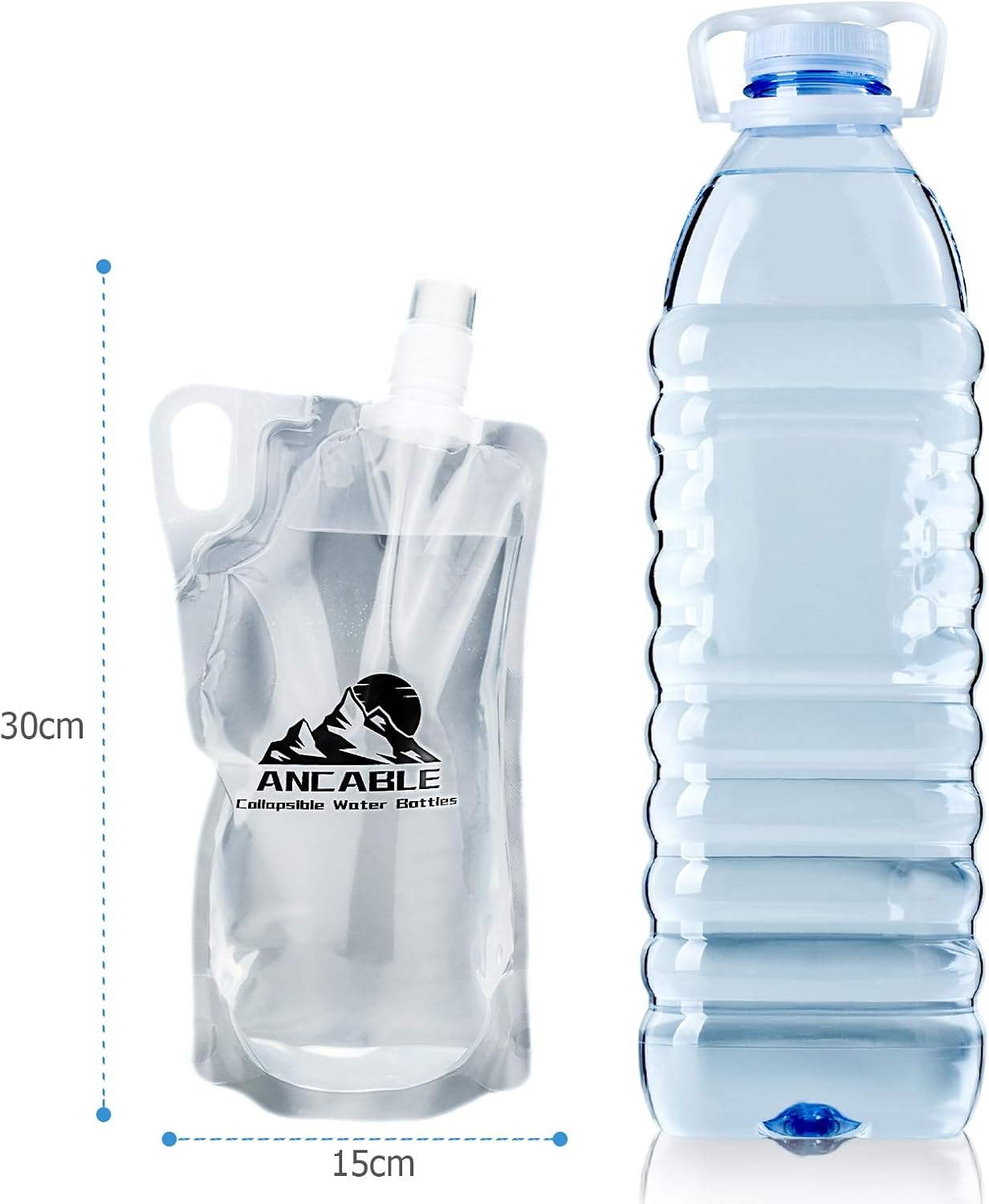 Ancable 1L Hiking Collapsible Water Bottles, 4-Pack 33OZ BPA-Free Foldable Backpacking Water Bottle for Travel Camping Hiking - Image 7