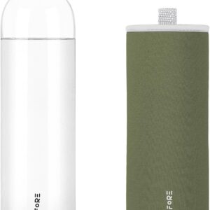Glass Water Bottles 32 oz, 1 litre Glass Drinking Bottles with Lids, Borosilicate Large Reusable Water Bottle for School Home Office Travel Sport Yoga Gym, 1 Pack
