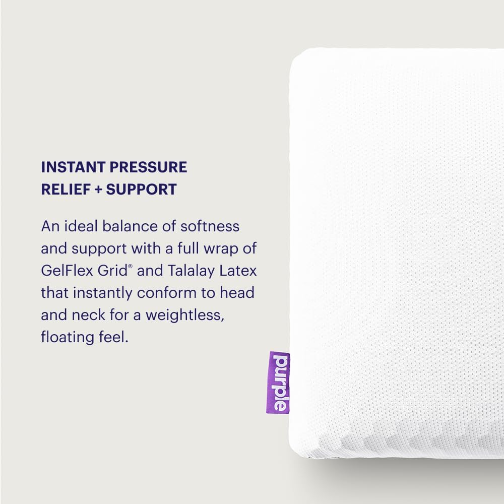 Purple Harmony Anywhere Pillow - Travel/On-The-Go, Hex Grid & Talalay Latex Core - No Pressure Support, Stays Cool, Compact & Lightweight for Easy Travel - Image 4