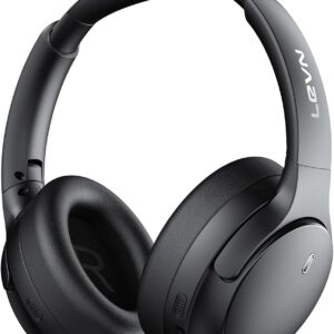 LEVN Hybrid Active Noise Cancelling Headphones, Wireless Headphones Bluetooth 5.4 with Transparent Mode, Hi-Res Audio, Deep Bass, 70H Playtime Over Ear Bluetooth Headset for Work/Travel/Home/Office