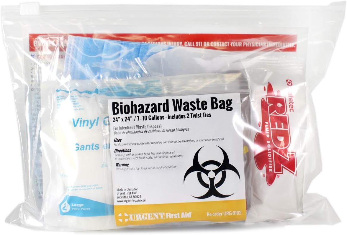 22 Piece Bodily Fluid Clean Up Pack/Bloodborne Pathogen Spill Kit - be OSHA Compliant and Protect from Dangerous Exposure to Blood and Other potentially infectious Materials - Image 3