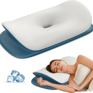 Olumoon Cervical Neck Pillow - Ergonomic Memory Foam Contour Pillows for Side, Back & Stomach Sleepers, Cervical Pillow for Neck Support Sleeping with Breathable Cover