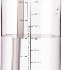 OLDLEY 32 oz Clear Water Bottle with Straw,Tritan BPA-Free, Wide Mouth, Leak Proof - for Gym, Travel, Home, School, Office (Pink)