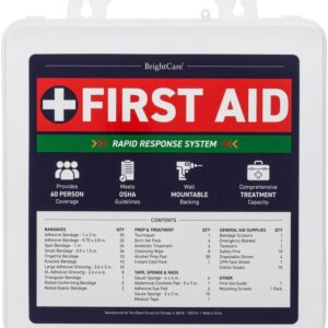 Professional First Aid Kit for Workplace, Wall Mountable & Portable with Hard Case, OSHA Compliant for Businesses, Office, Restaurants, Work Vehicles, Retail & Service Spaces - 280 Piece - Large