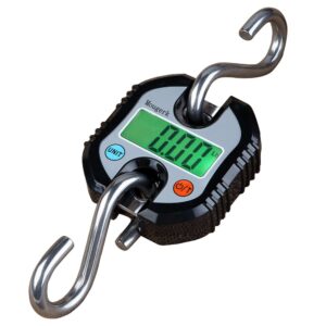 Digital Hanging Scales Portable Heavy Duty Crane Scale 150 kg 300 lb 2 AAA Batteries(Not Included) (Black)
