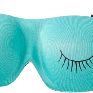 Bucky Ultralight Comfortable Contoured Travel and Sleep Eye Mask, Aqua Eyelash, One Size