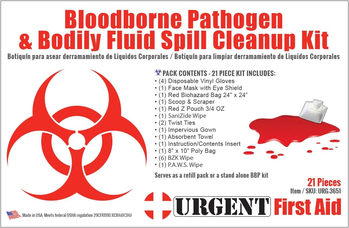 22 Piece Bodily Fluid Clean Up Pack/Bloodborne Pathogen Spill Kit - be OSHA Compliant and Protect from Dangerous Exposure to Blood and Other potentially infectious Materials - Image 4