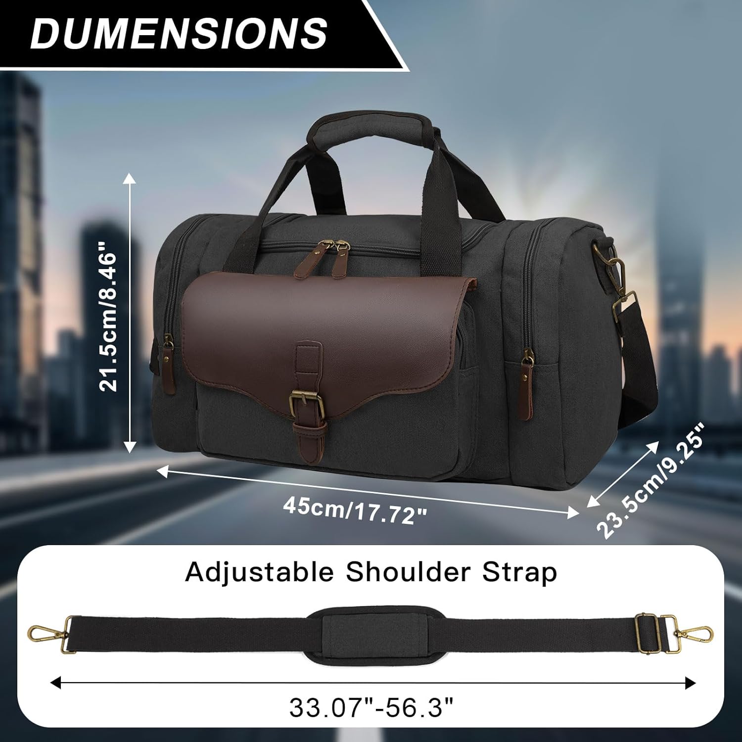 22L Lightweight Travel Duffle Bag - Approved Under Seat Carry-On, Multi-Pocket Weekender Gym Bag with Adjustable Straps, Unisex Overnight Bag for Men & Women - Image 3