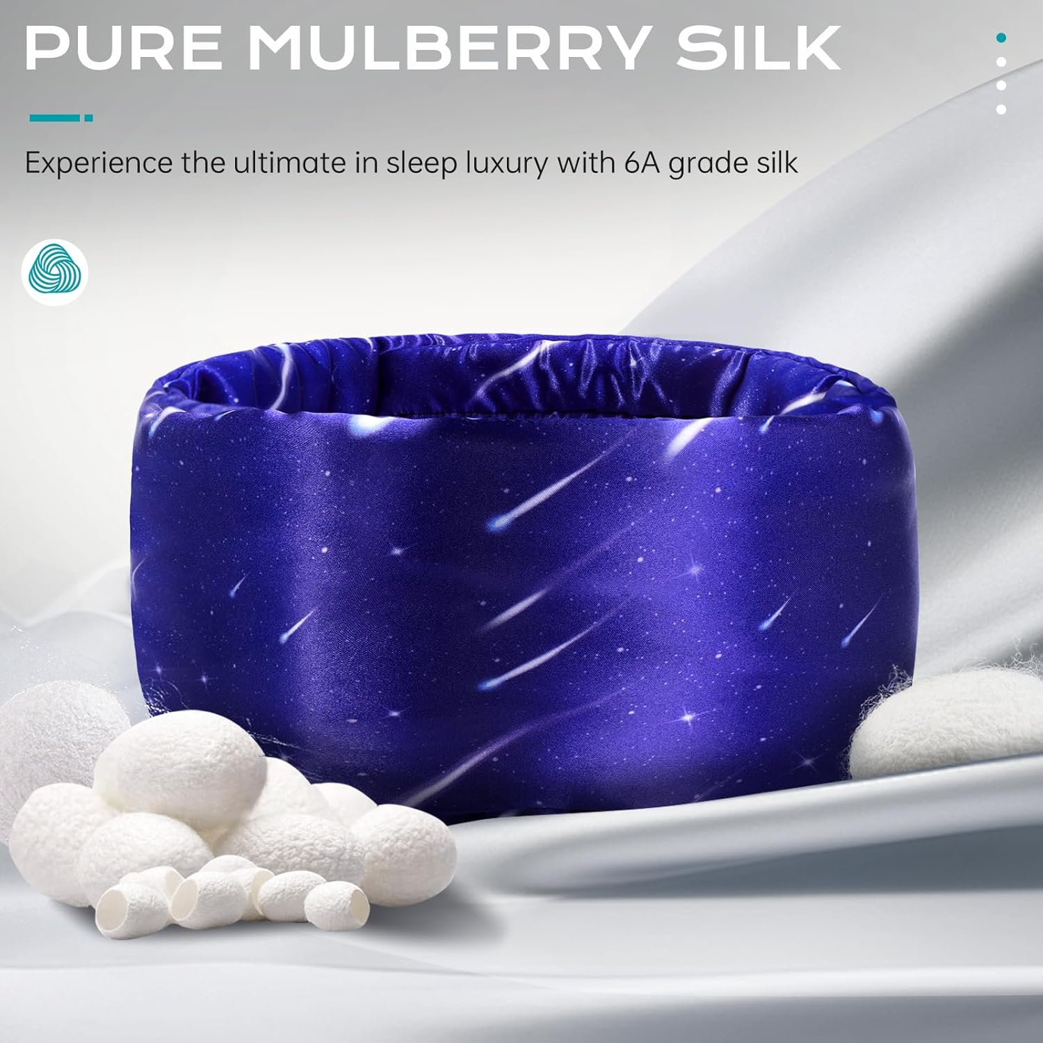 MUSICOZY Silk Sleep Mask for Women Men, Ultra-Soft Mulberry Silk Eye Mask with Adjustable Velcro Strap, Breathable Sleep Mask for Total Darkness, Perfect for Travel, Naps & Nighttime Rest - Image 8