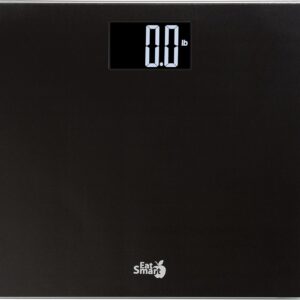 Eat Smart Precision Digital Bathroom Scale for Body Weight – Extra-Wide Platform, High-Visibility Display, Ultra-Durable Design for Home, Pets, Luggage & More, 550 LB High Capacity, Black