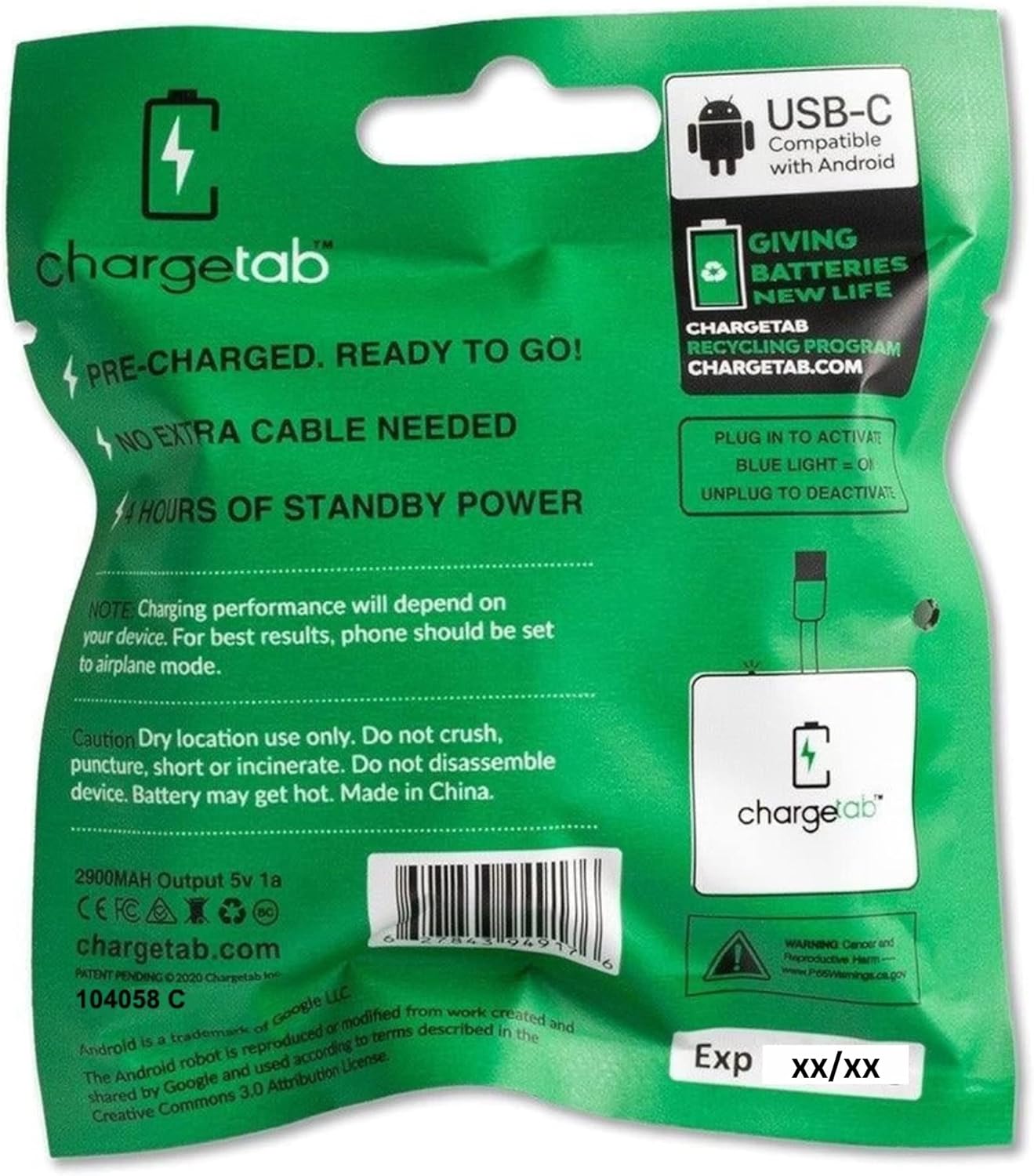 ChargeTab Emergency Portable USB-C Charger – Pre-Charged 3000mAh, Slim & Light, Up to 2-Year Shelf, Compatible w/iPhone 15/16 & Android USB-C Devices (10 Pack) - Image 9