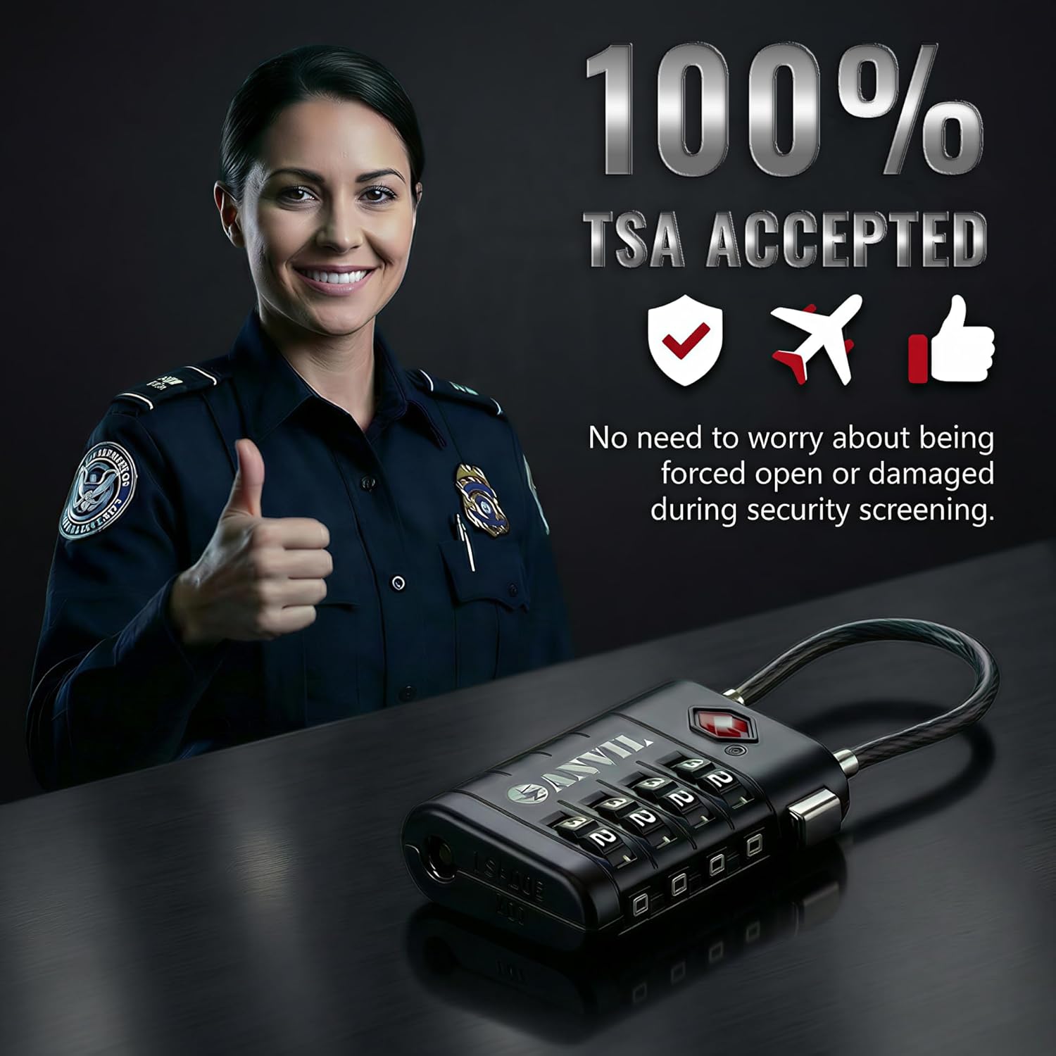 ANVIL TSA Approved Luggage Locks with Search Alert Indicator, 4-Digit Combination Suitcase Lock, Advanced TSA008 Core Heavy Duty Anti-Theft Travel Lock for Bags, Backpacks, Pelican Cases (1, Black) - Image 5