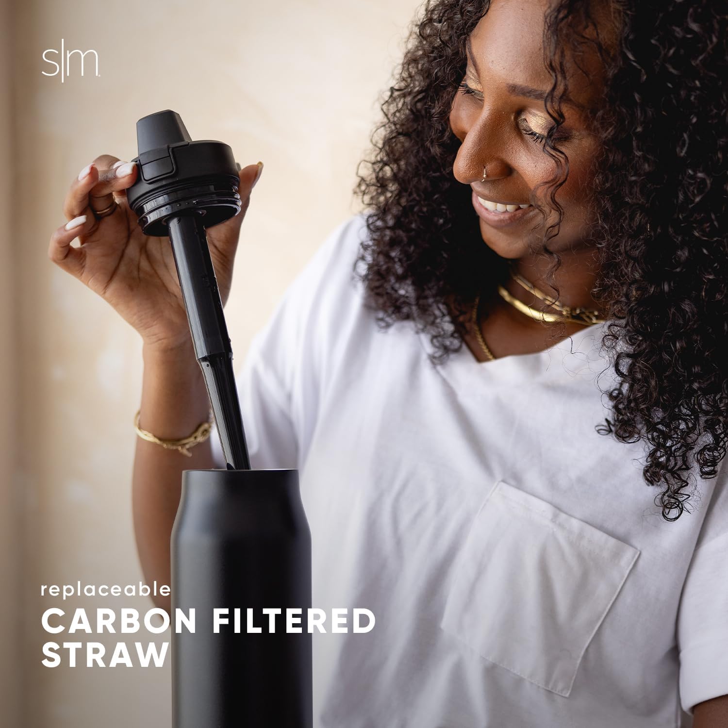 Simple Modern Filtered Water Bottle | Insulated Stainless-Steel Carbon Filter Travel Water Bottles | Reusable for Clean Drinking Water On The Go | 34oz, Midnight Black - Image 5