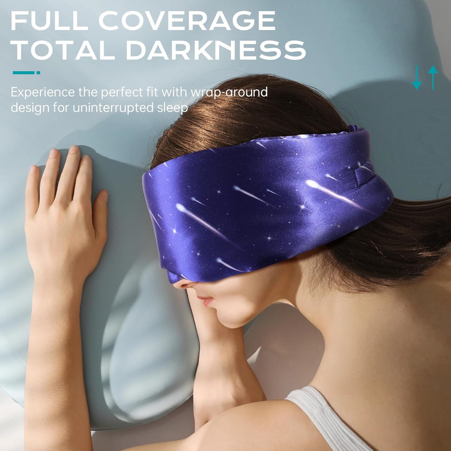 MUSICOZY Silk Sleep Mask for Women Men, Ultra-Soft Mulberry Silk Eye Mask with Adjustable Velcro Strap, Breathable Sleep Mask for Total Darkness, Perfect for Travel, Naps & Nighttime Rest - Image 2