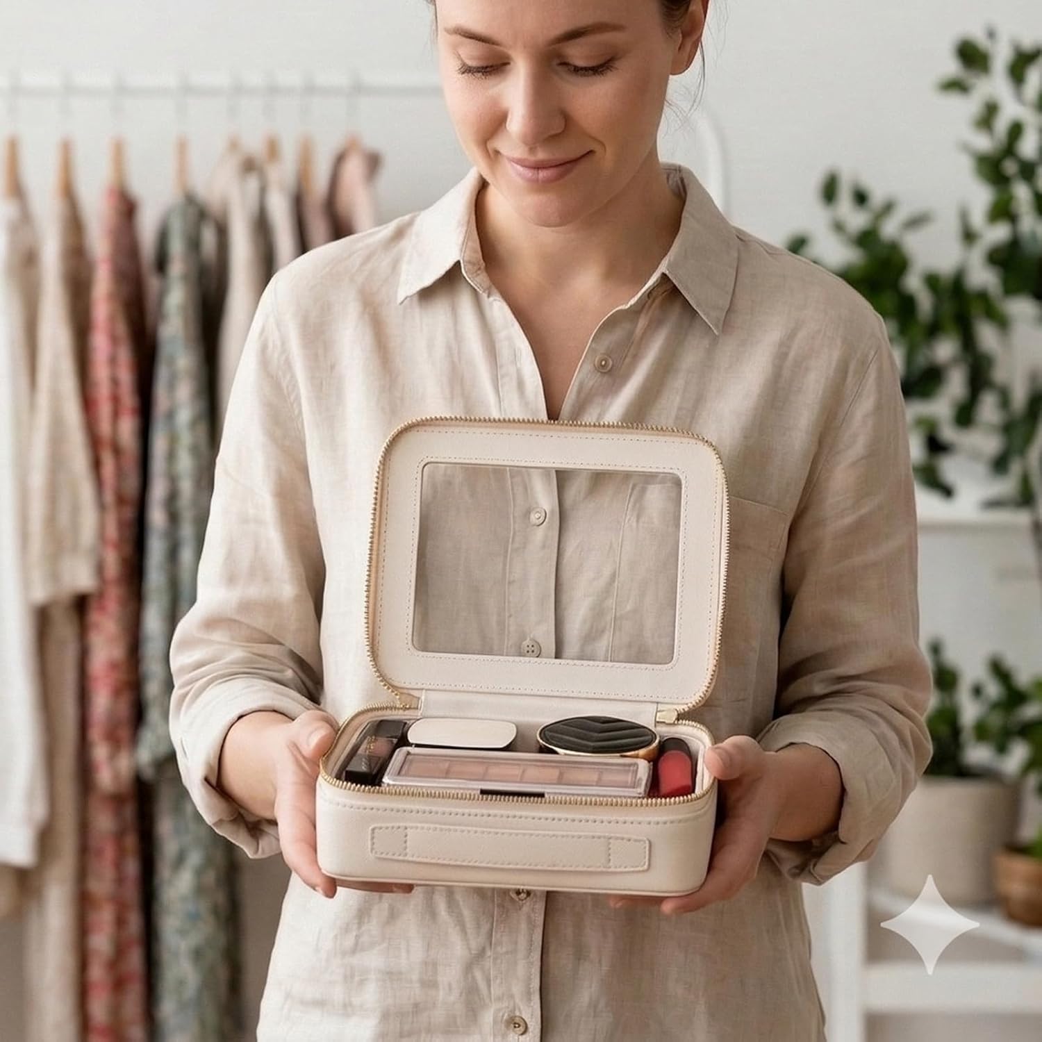 Aveniee Clear Makeup Bag Organizer, Travel Toiletry Bag Cosmetic Case for Women, Make Up Skincare Pouch Car Organizer Bag with Zippers for Essentials,White,Medium Classic - Image 10