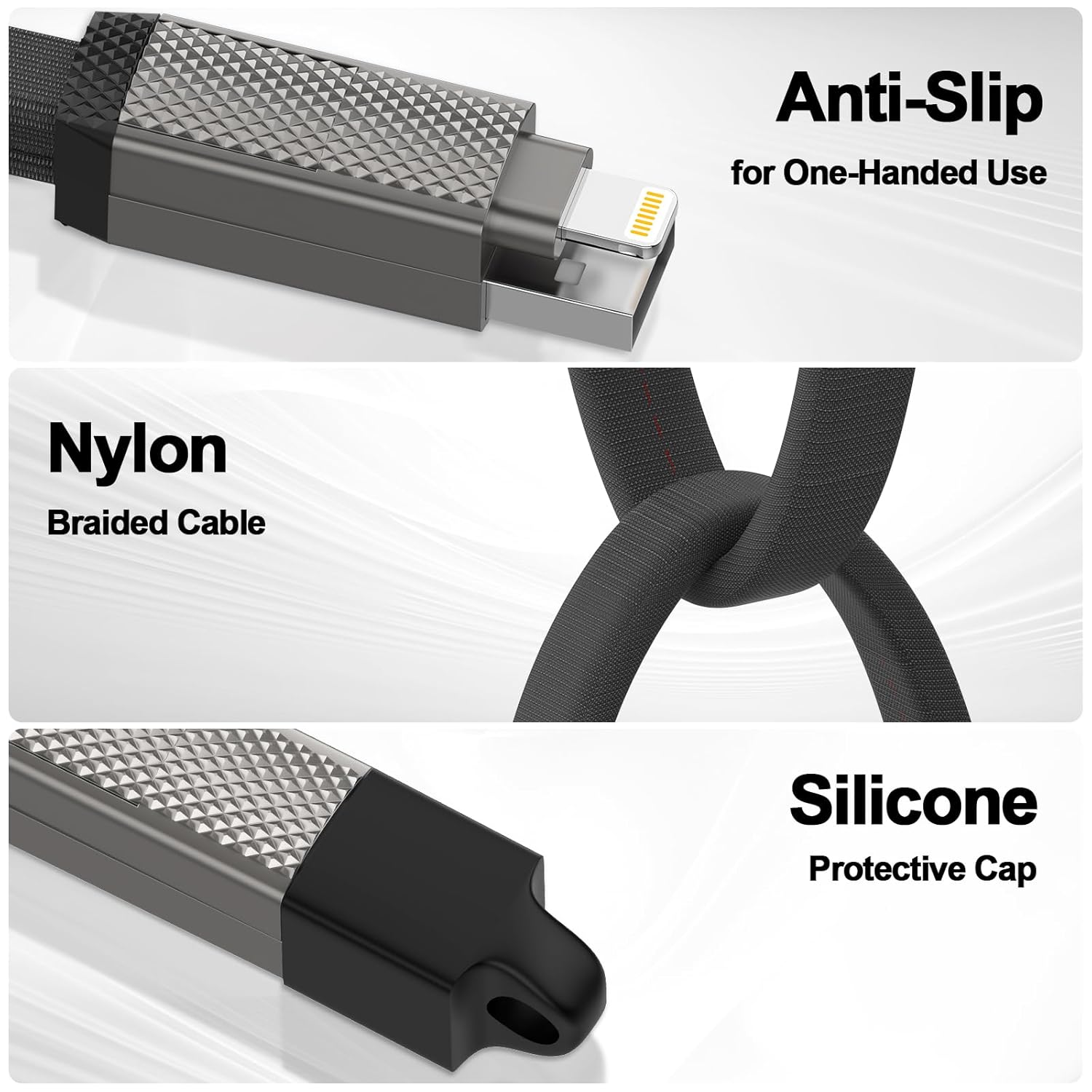 Keychain Charger 100W USB C Multi Charging Cable, 2-in-2 USB A+C to USB C+Lightning Fast Charger Cable, Travel Portable Magnetic Short Charging Cable for iPhone 16/15/14/13/12/iPad/MacBook/Samsung - Image 5