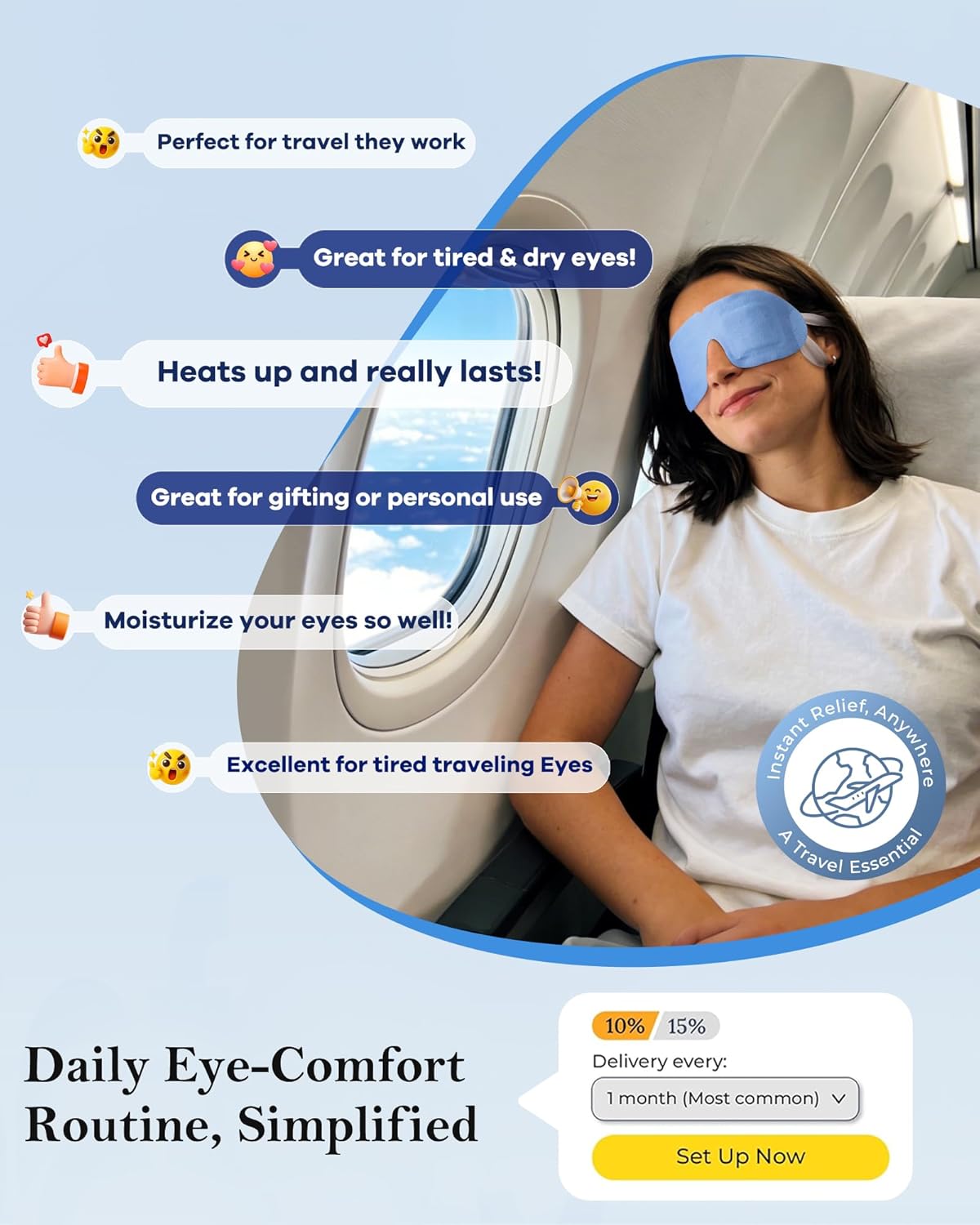 16 Pack Steam Eye Mask for Dry Eyes: Self-Heating Warm Compress for Stye Relief & Digital Eye Strain, FSA&HSA Eligible, Disposable, No Microwave, Travel & Spa Essential, Self-Care Gift, Unscented - Image 7