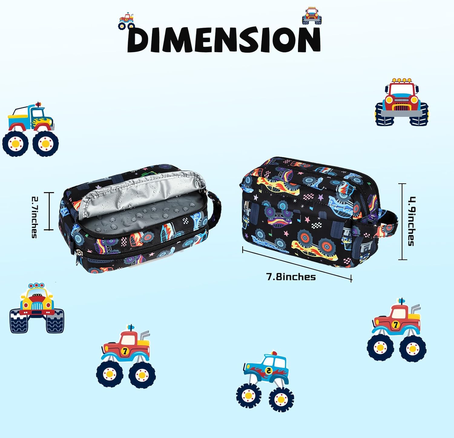 CAMTOP Travel Toiletry Bag for Kids Cute Toiletry Bags for Girls Boys Waterproof for Toiletries Accessories Bathroom Stuff - Image 2