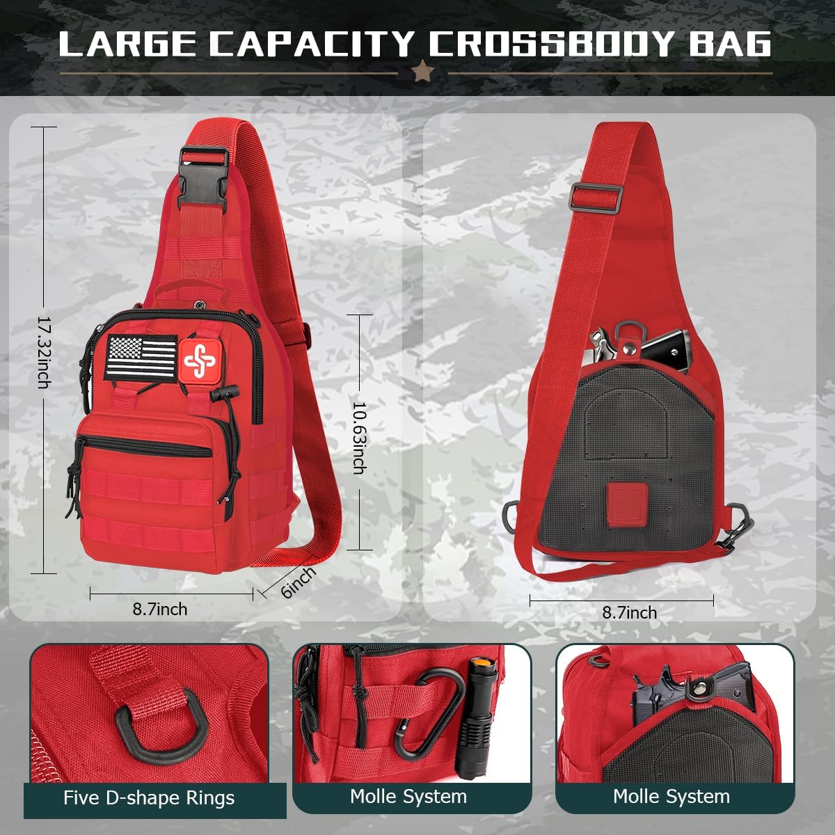 Survival Kit, 262Pcs Survival Gear and Supplies with First Aid Kit Pouch and Crossbody Bag, Emergency Kit with Tent, Camping Axe Hammer, Survival Shovel w/Pick, Bug Out Bag Gifts for Men Women - Image 2