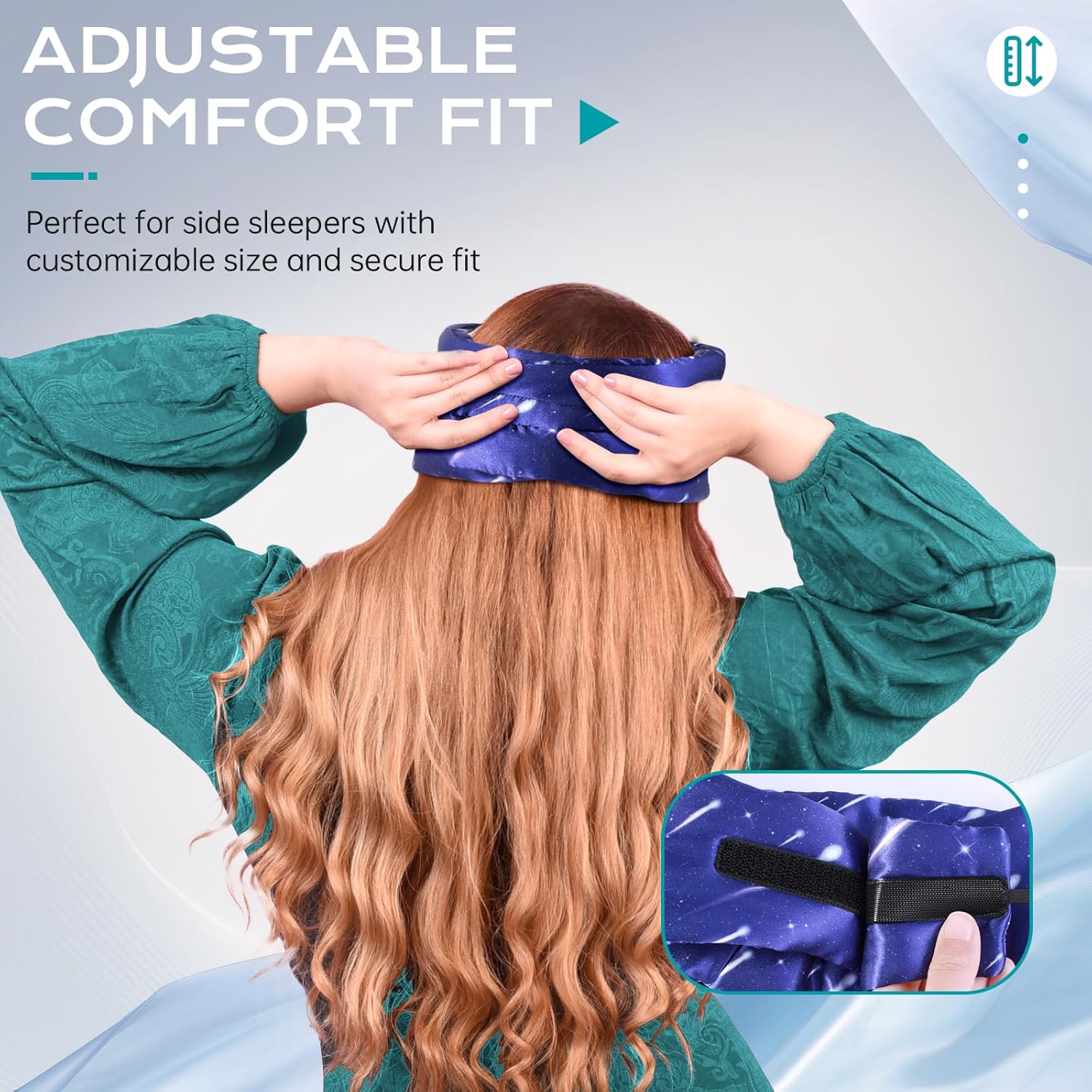 MUSICOZY Silk Sleep Mask for Women Men, Ultra-Soft Mulberry Silk Eye Mask with Adjustable Velcro Strap, Breathable Sleep Mask for Total Darkness, Perfect for Travel, Naps & Nighttime Rest - Image 6