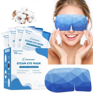 16Packs Steam Eye Mask, Heated Eye Mask for Sleeping, Warm Compress for Eyes, Self Heating Disposal Steam Mask for Home Sleep, Office, Spa, Travel Essentials Mothers Day Gifts (Unscented)