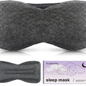 Sleep Mask for Women Men,Soft Zero Pressure Modal Material Eye Mask for Sleeping Blindfold,Blackout Full Eye Covers with Adjustable Velcro Strap for Side Sleeper Night Sleeping, Travel Essentials