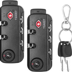 2 PCS TSA Approved Combination Lock, Suitable for Luggage,Backpacks, Handbags, with 2PCS Spare TSA-007 Key