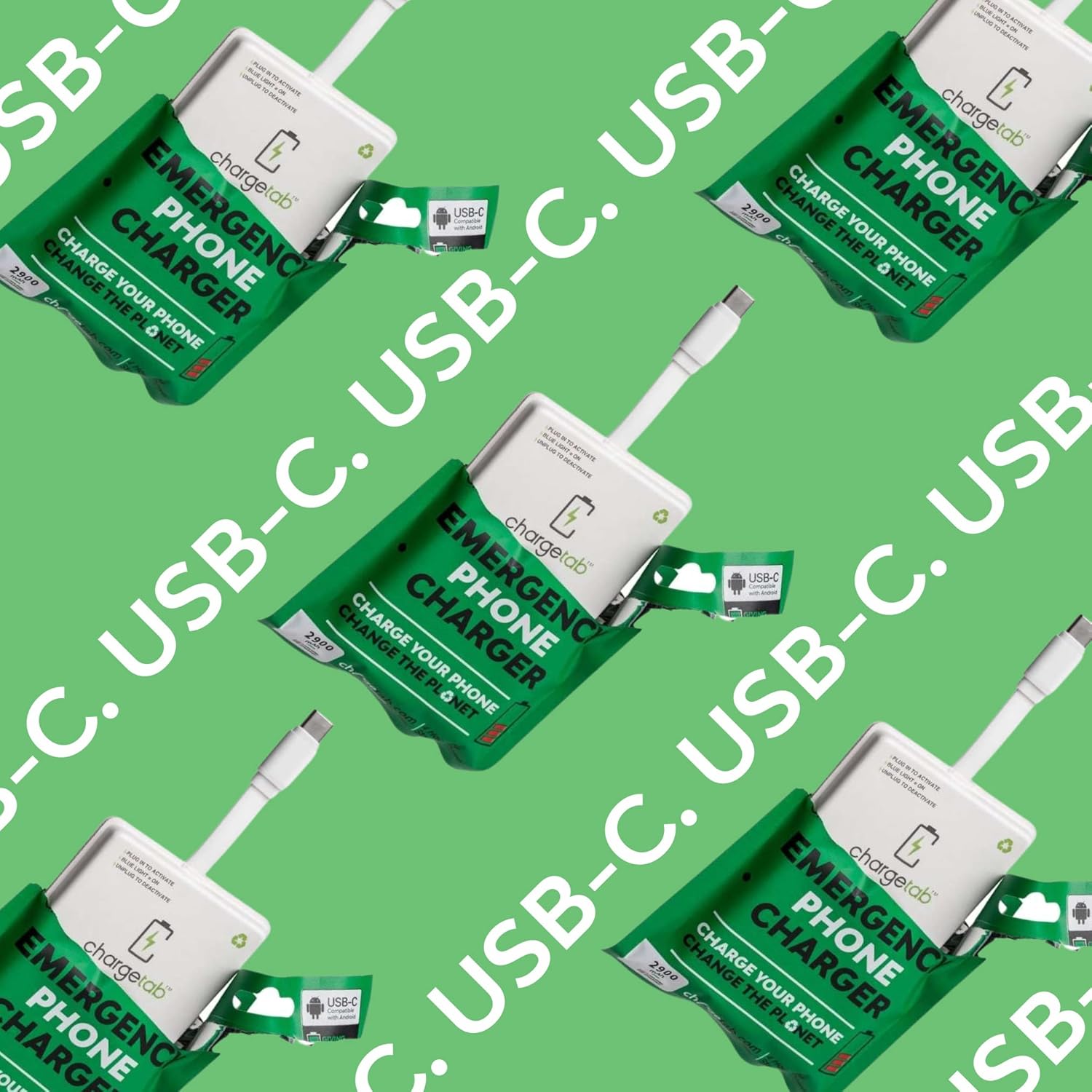 ChargeTab Emergency Portable USB-C Charger – Pre-Charged 3000mAh, Slim & Light, Up to 2-Year Shelf, Compatible w/iPhone 15/16 & Android USB-C Devices (10 Pack) - Image 4