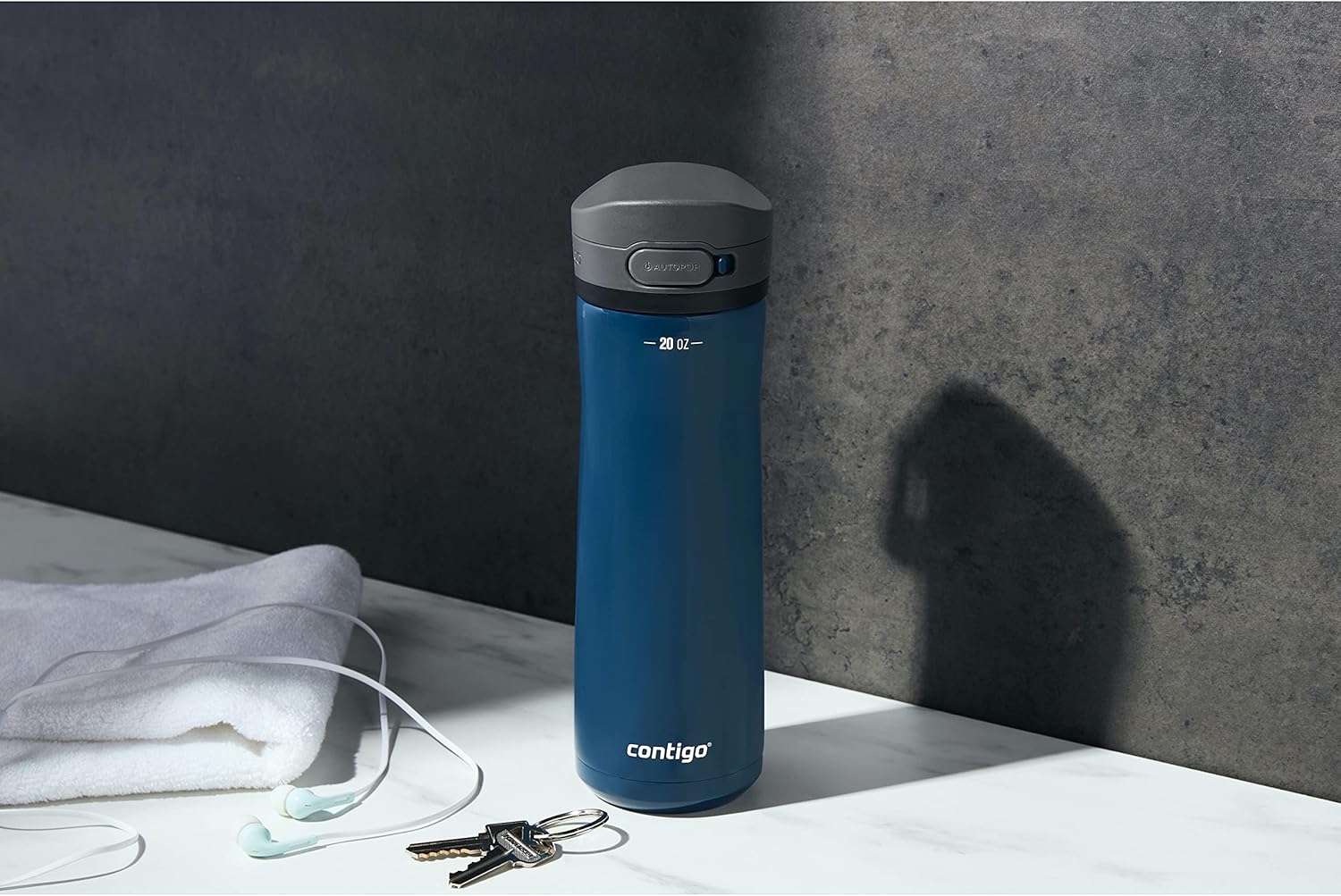 Contigo Jackson Chill 2.0, Vacuum-Insulated Stainless Steel Water Bottle with Secure Lid, Leak-Proof Travel Friendly, 20oz Capacity, Blueberry Color, Keeps Drinks Cold for 12 Hours - Image 5