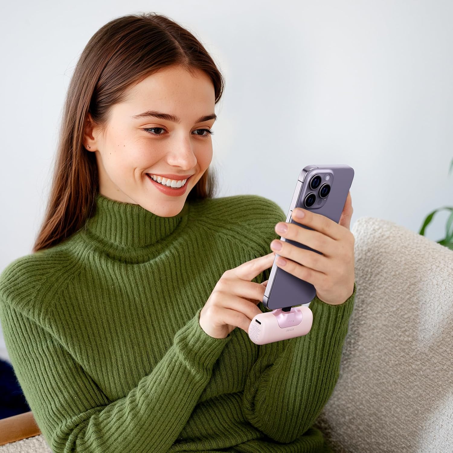 iWALK Portable Charger 5500mAh Next-Gen Small Power Bank 22.5W Fast Charging Battery USB-C Portable Phone Charger for iPhone 17/16/15 17 Plus 17 Pro Max iPad, Samsung Galaxy S25 S24 S23 Android, Pink - Image 6