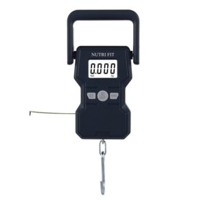 NUTRI FIT Luggage Weight Scale 110lb/50kg Hanging Luggage Scale for Suitcase with Comfortable Handle and Large Hook, Portable Fishing Scale, Backlit LCD for Travel with Measuring Tape